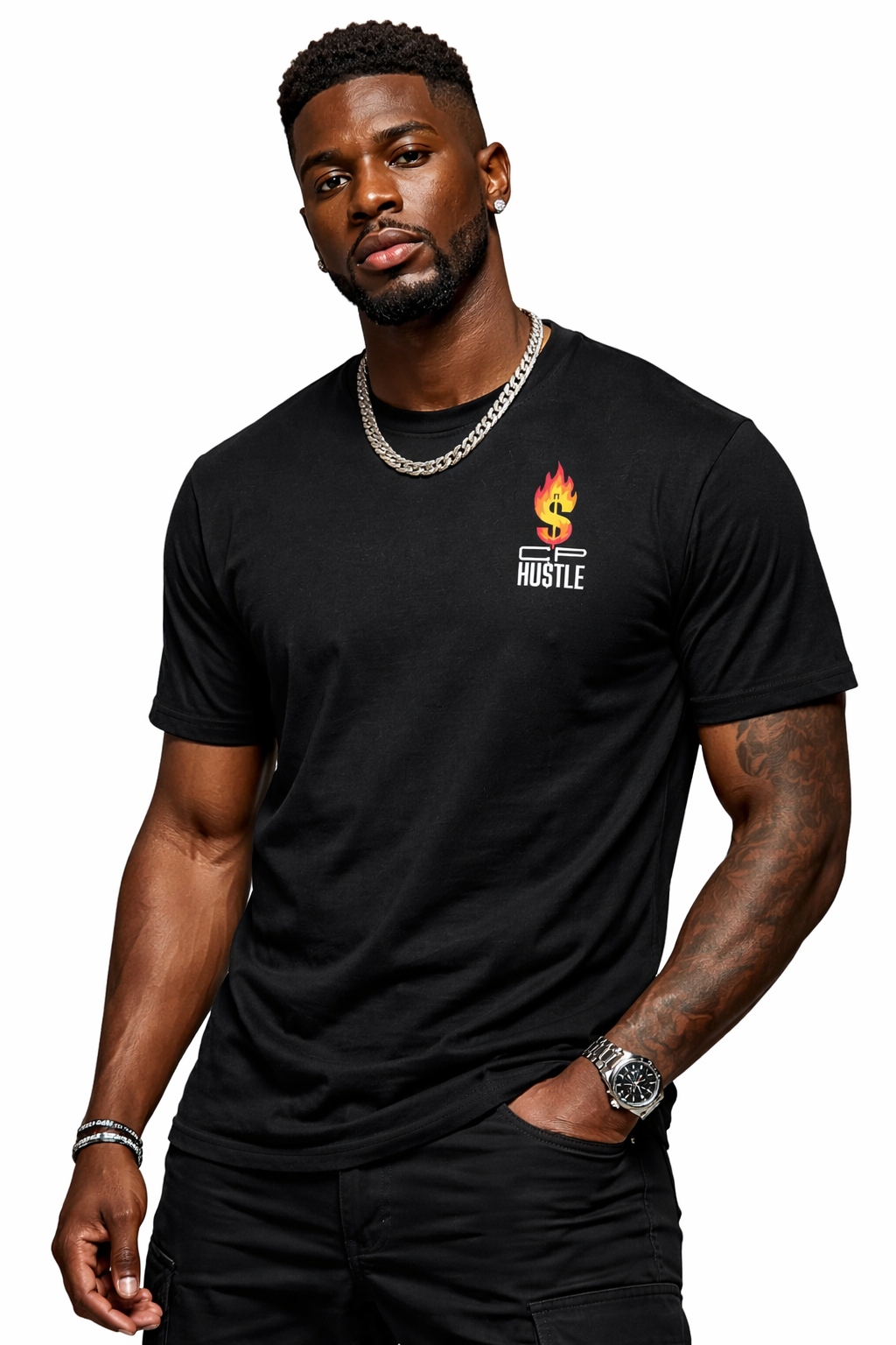 CP Hustle Emblem Tee -  BLACK